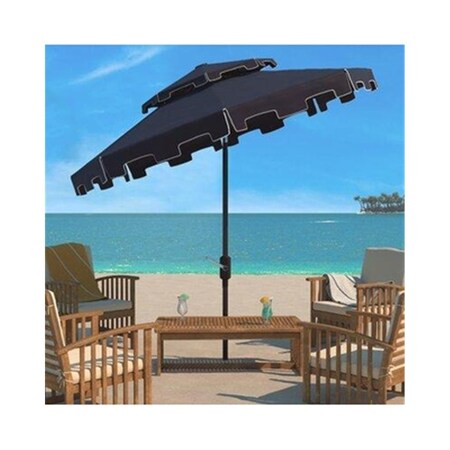 Safavieh 11 ft. Athens Crank Umbrella Navy & White PAT8107A